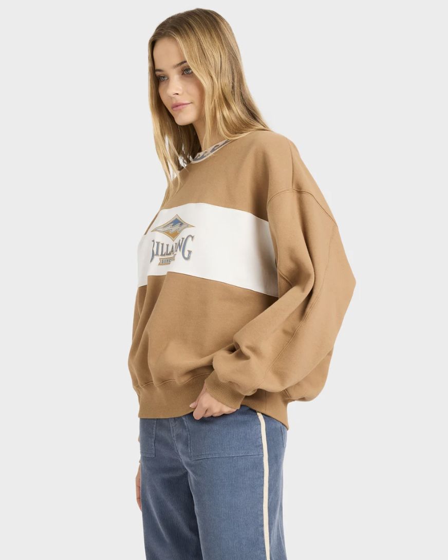 BILLABONG WOMENS POINT BREAK CREW - CEMENT