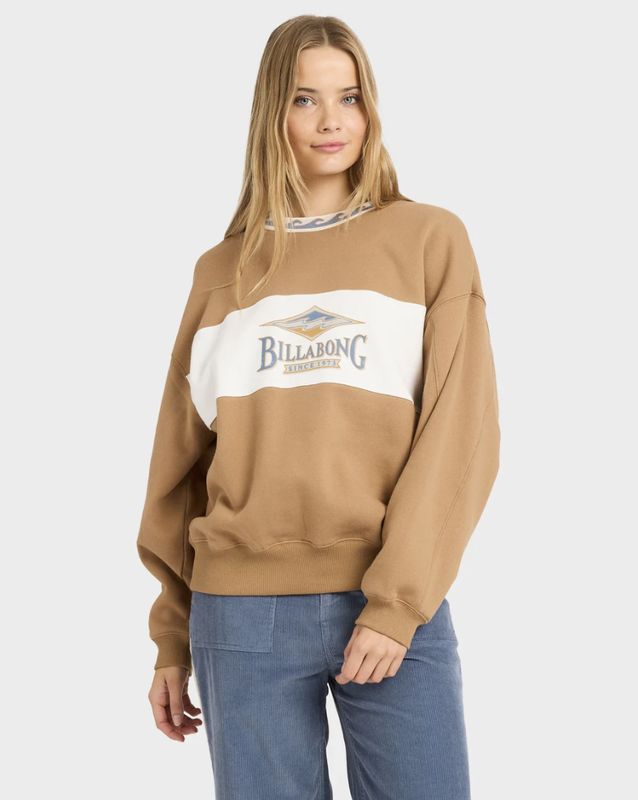 BILLABONG WOMENS POINT BREAK CREW - CEMENT