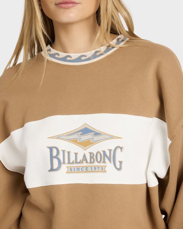 BILLABONG WOMENS POINT BREAK CREW - CEMENT