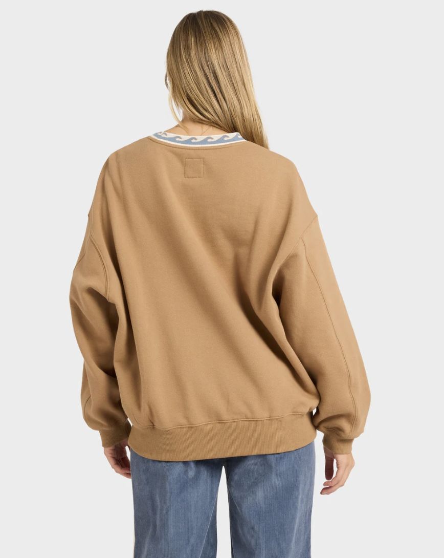 BILLABONG WOMENS POINT BREAK CREW - CEMENT