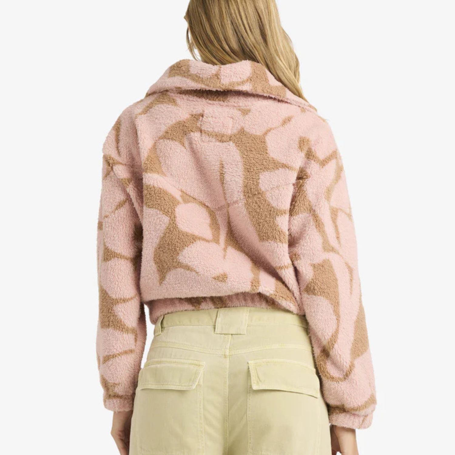 BILLABONG WOMENS BARRA HALF ZIP POLAR FLEECE - ROSE BROWN