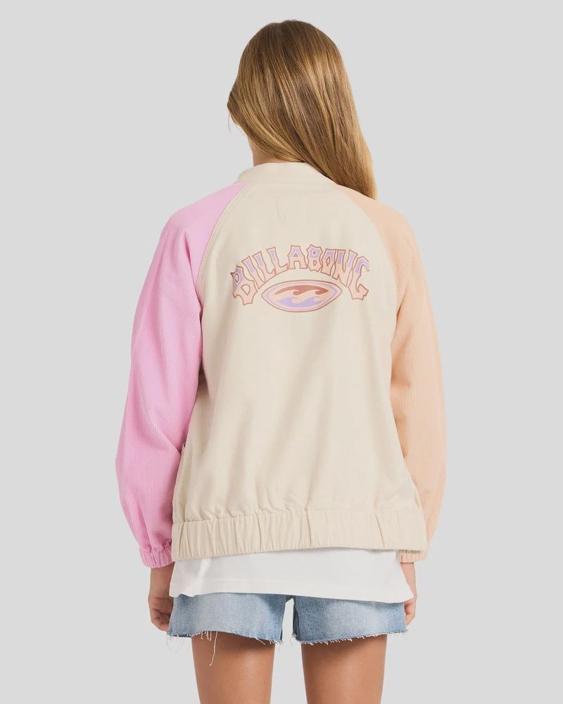 BILLABONG TEEN GIRLS OLD DAYZ JACKET - WHITECAP