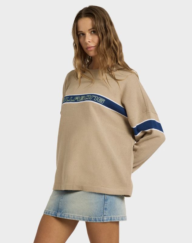 BILLABONG WOMENS SUPALOVE SWEATER - COBBLESTONE