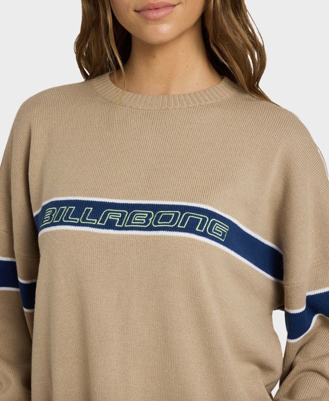 BILLABONG WOMENS SUPALOVE SWEATER - COBBLESTONE
