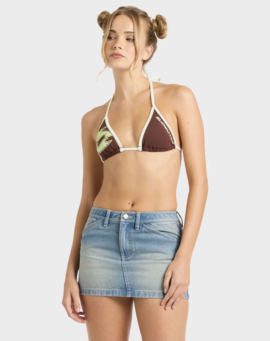 BILLABONG WOMENS FUNSTER MINI DENIM SKIRT - SUN FADED INDIGO