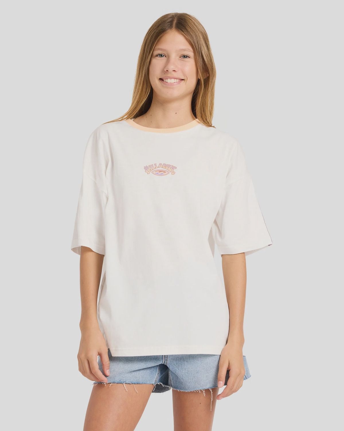 BILLABONG TEEN GIRLS OLD DAYZ S/S TEE - SALT CRYSTAL