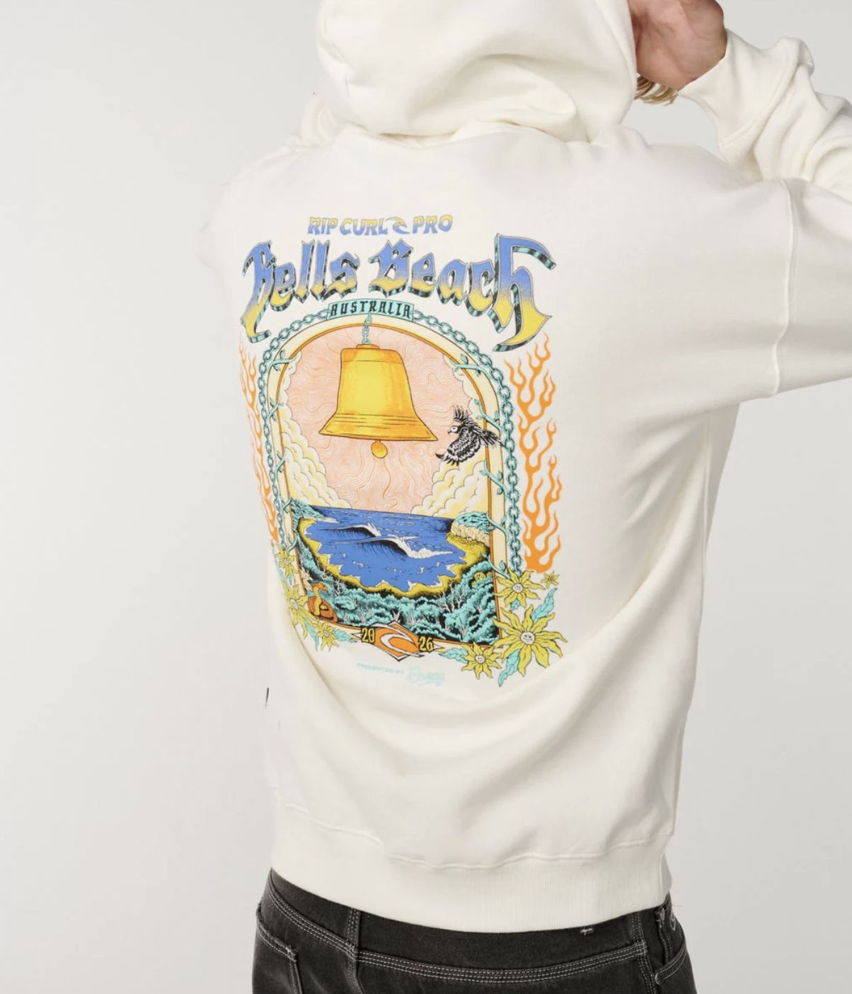 RIPCURL MENS BELLS PRO 26 HOOD - BONE