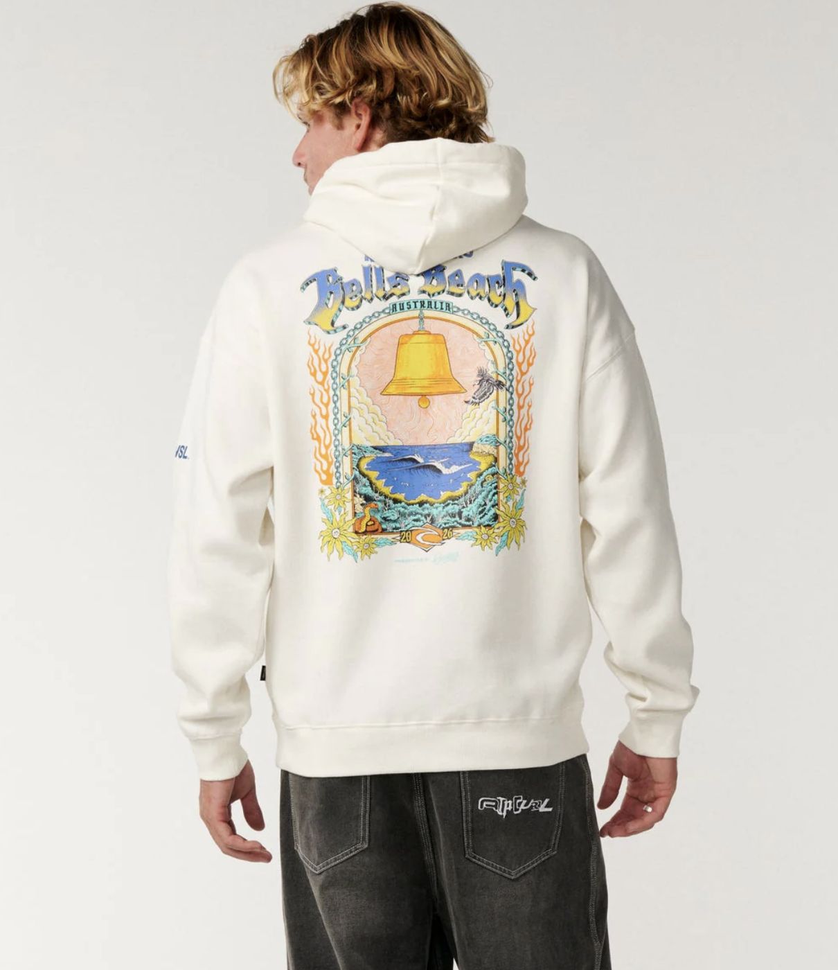 RIPCURL MENS BELLS PRO 26 HOOD - BONE