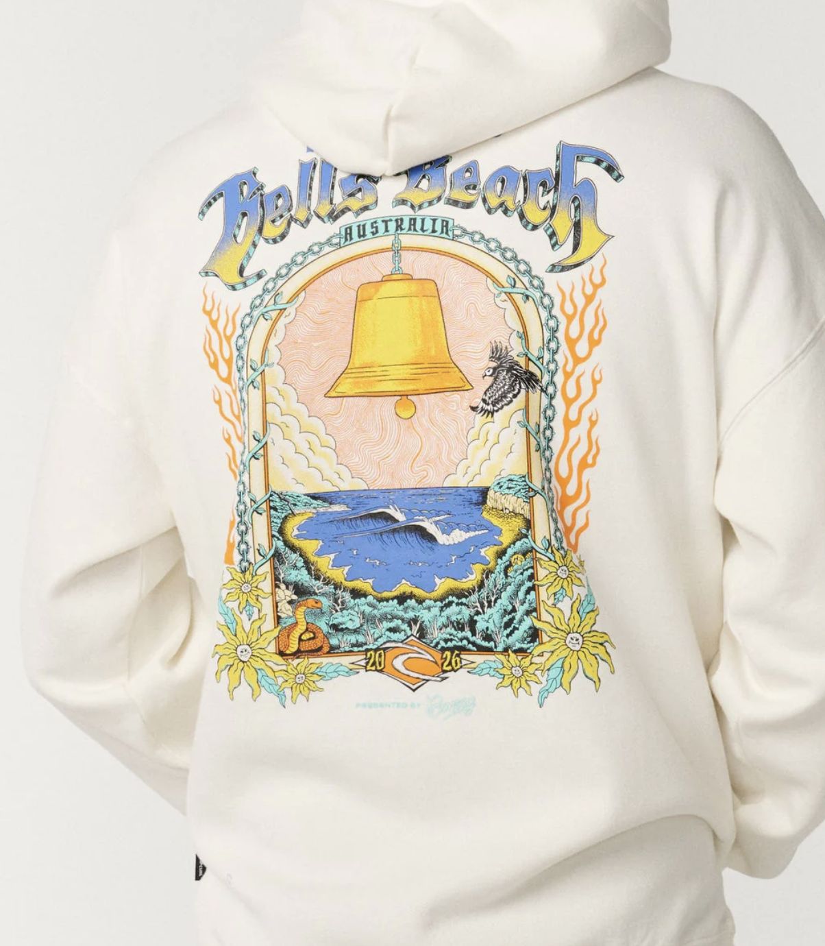 RIPCURL MENS BELLS PRO 26 HOOD - BONE