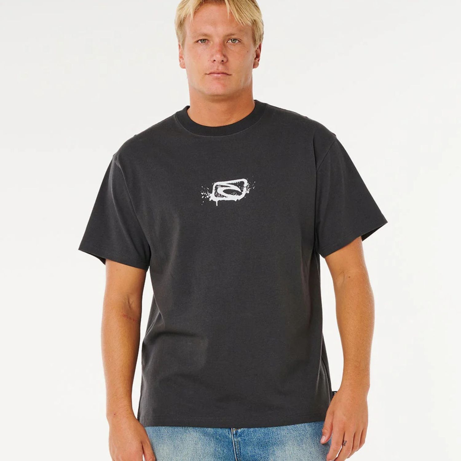 RIPCURL MENS MEDINA INNER VISION SPRAY S/S TEE - WASHED BLACK