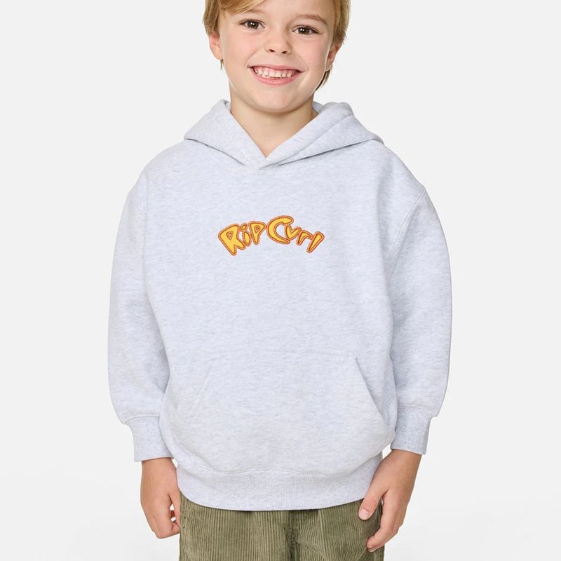 RIPCURL TODDLER BOYS RIDE THE WAVE HOOD - LIGHT GREY HEATHER
