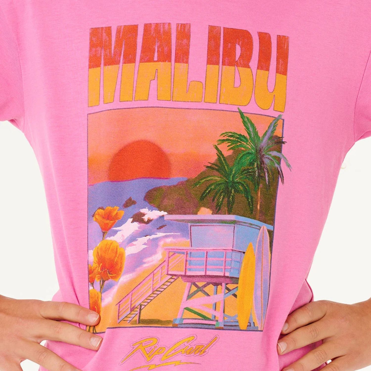 RIPCURL TEEN GIRLS HAYLEY O RELAXED S/S TEE - SUPER PINK