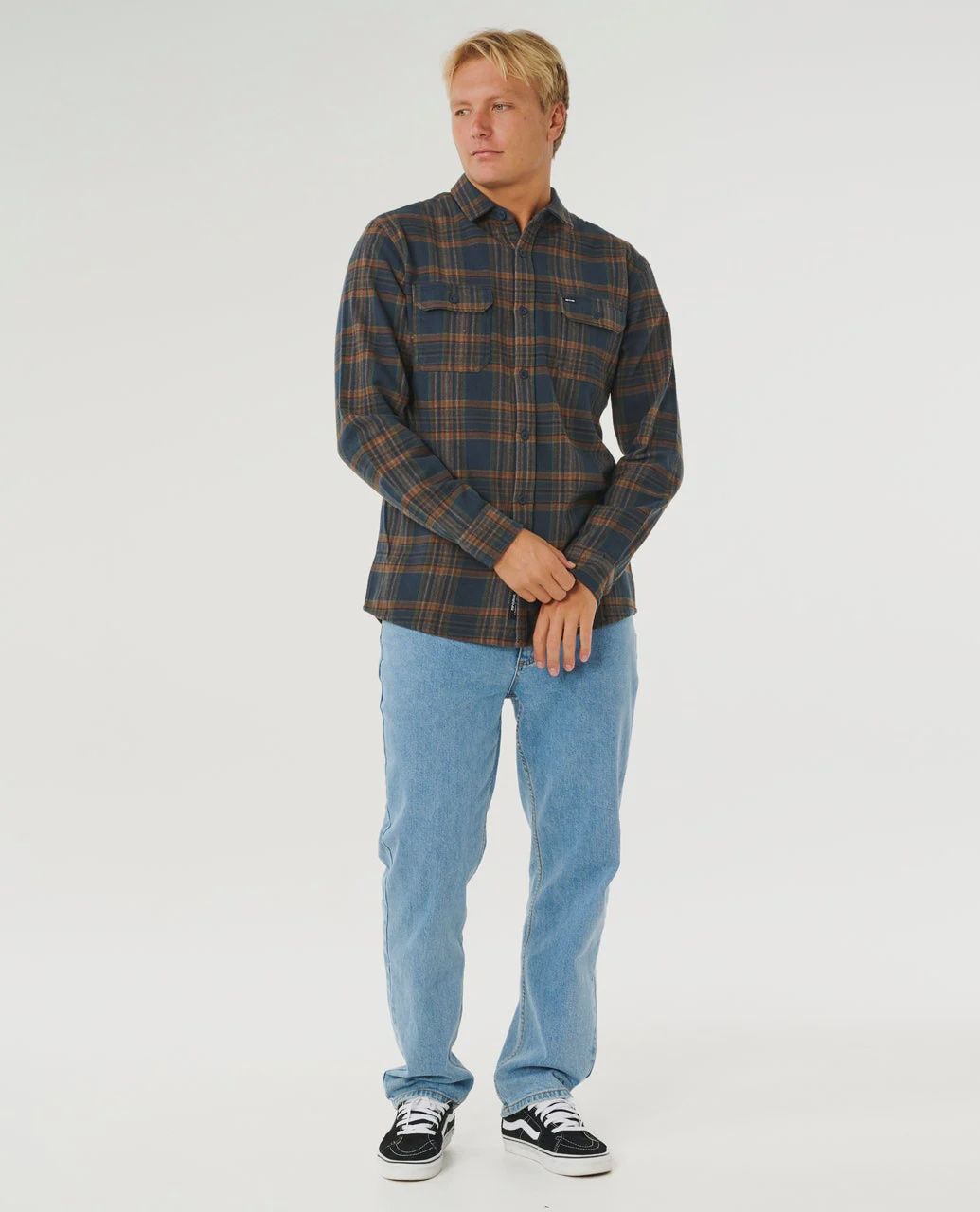 RIPCURL MENS GRIFFIN FLANNEL L/S SHIRT - DARK BLUE