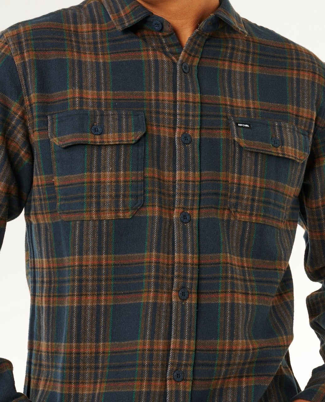 RIPCURL MENS GRIFFIN FLANNEL L/S SHIRT - DARK BLUE