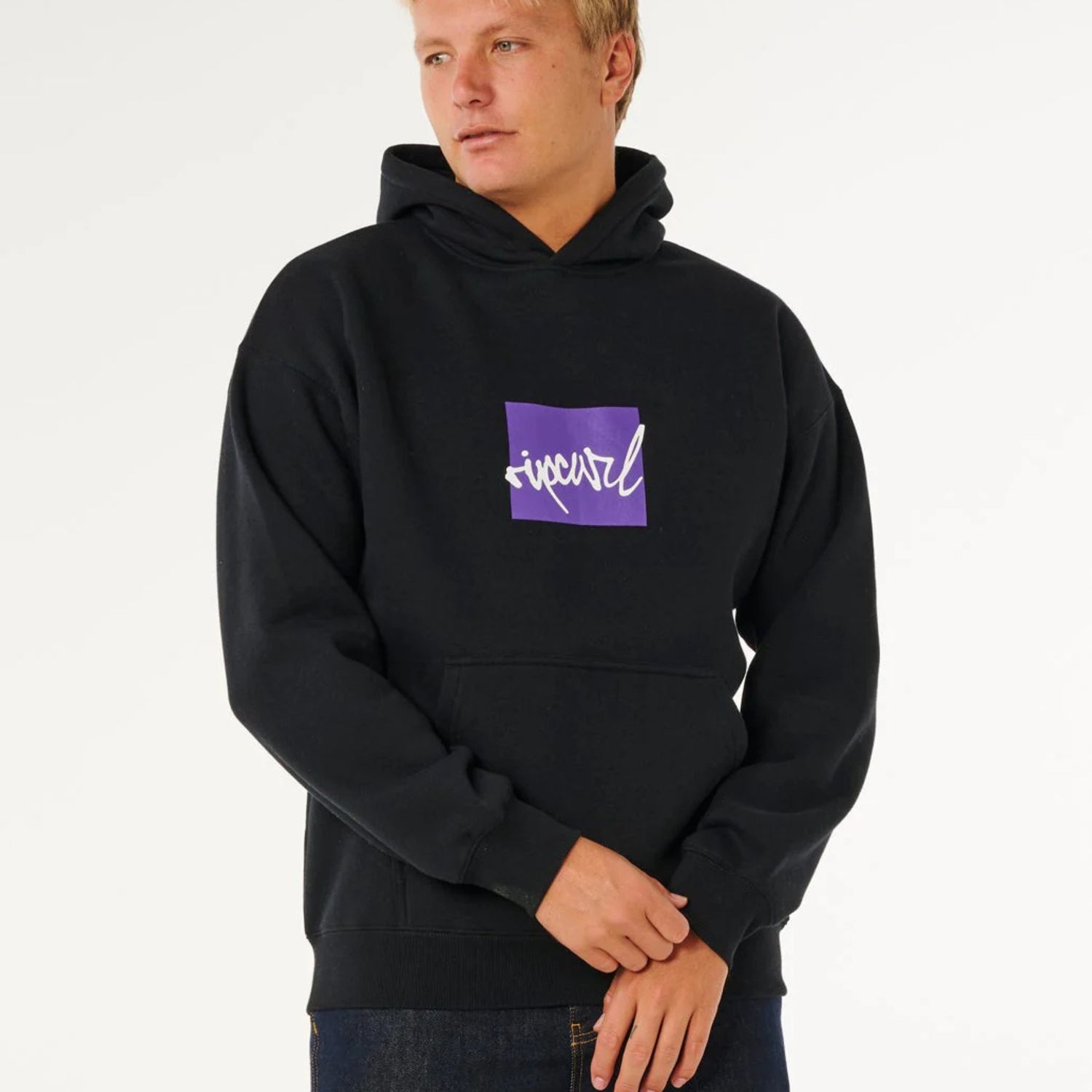 RIPCURL MENS RIP SCRIPT ICON HOOD - BLACK