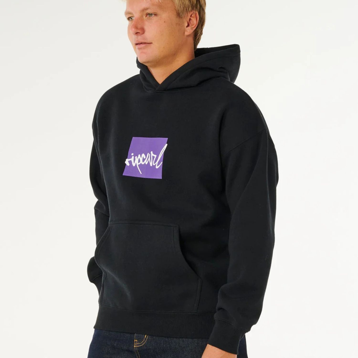 RIPCURL MENS RIP SCRIPT ICON HOOD - BLACK