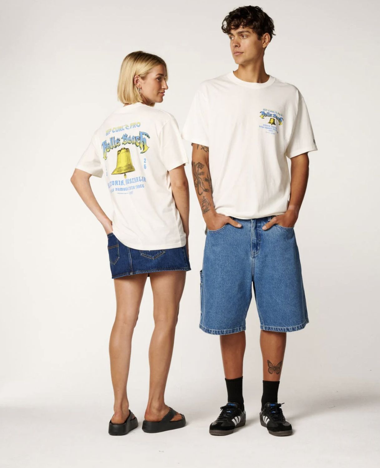 RIPCURL MENS BELLS PRO 26 BELL LOGO S/S TEE - BONE