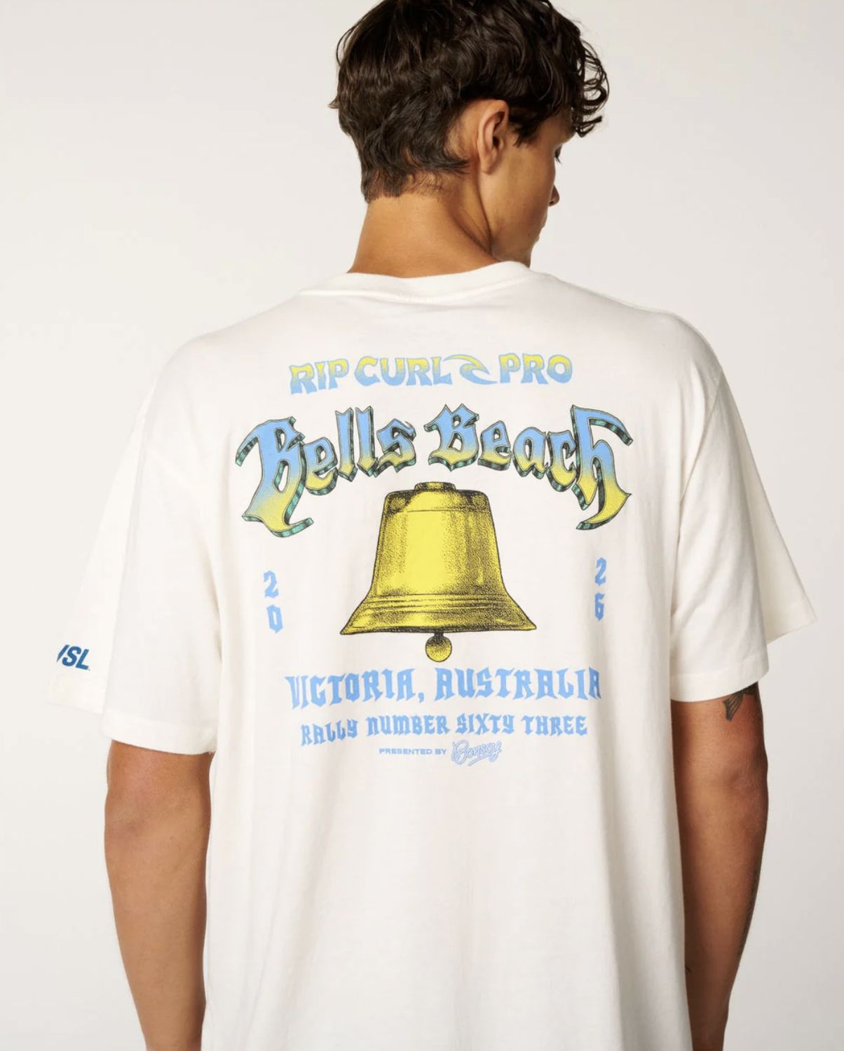 RIPCURL MENS BELLS PRO 26 BELL LOGO S/S TEE - BONE