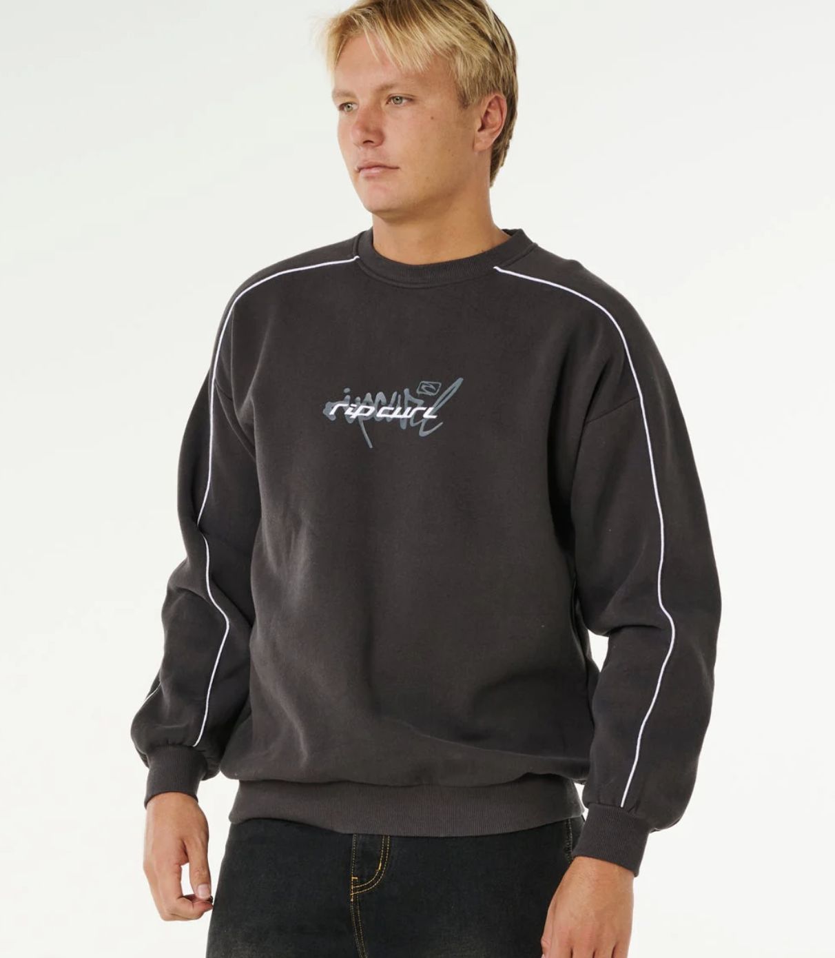 RIPCURL MENS INNER VISIONS PIPE CREW - WASHED BLACK