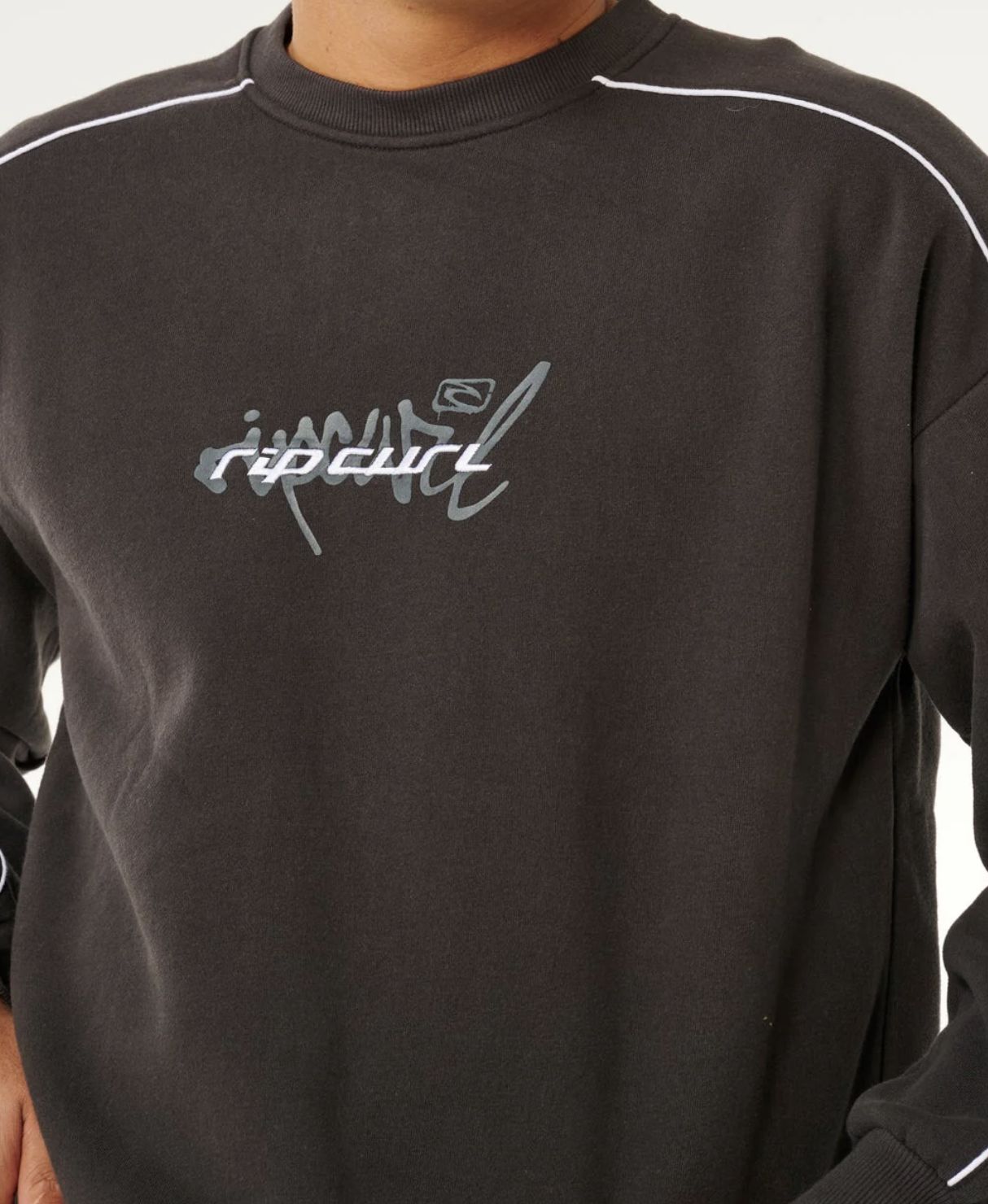 RIPCURL MENS INNER VISIONS PIPE CREW - WASHED BLACK