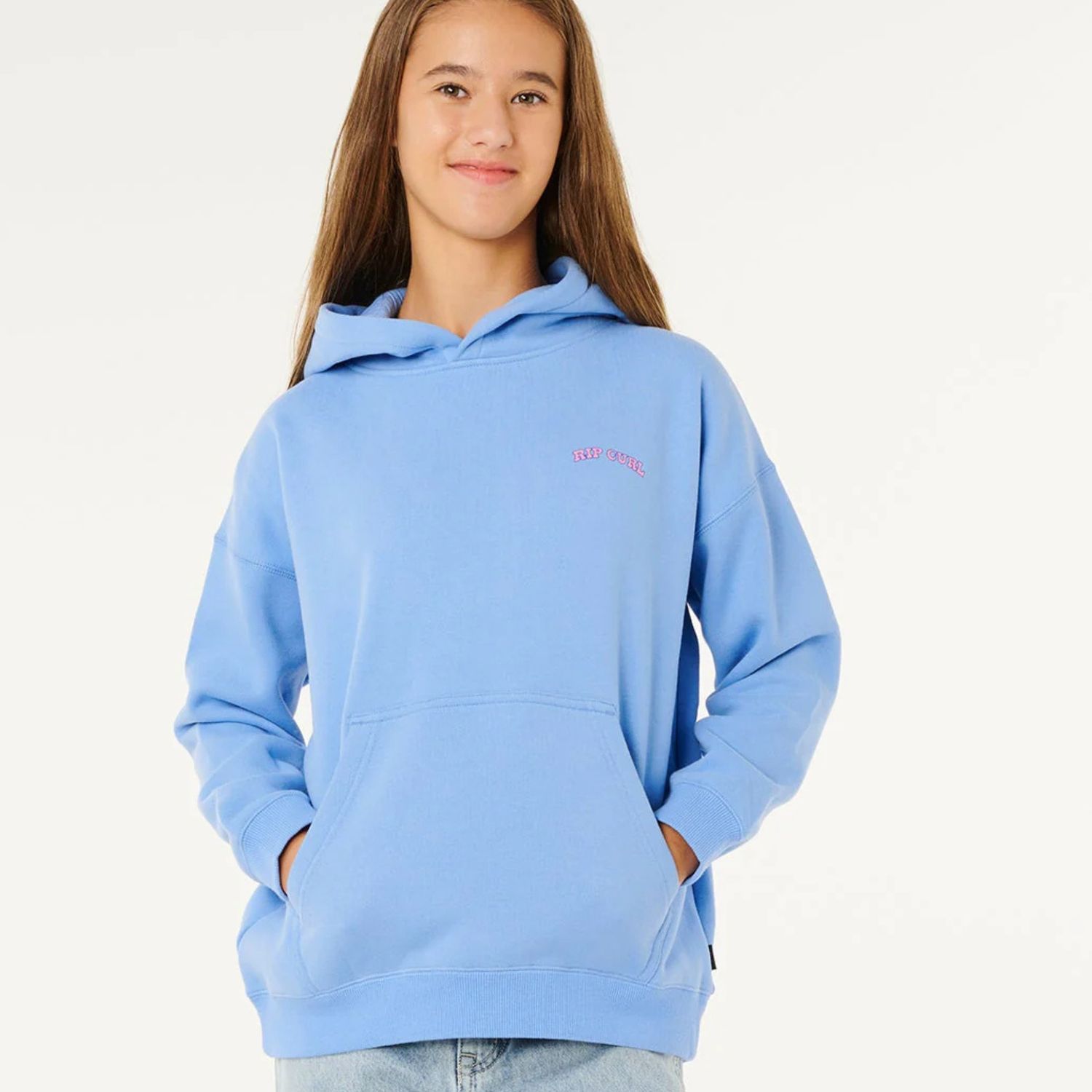 RIPCURL TEEN GIRLS SUNSHINE SQUAD TOUR HOOD - CORNFLOWER BLUE