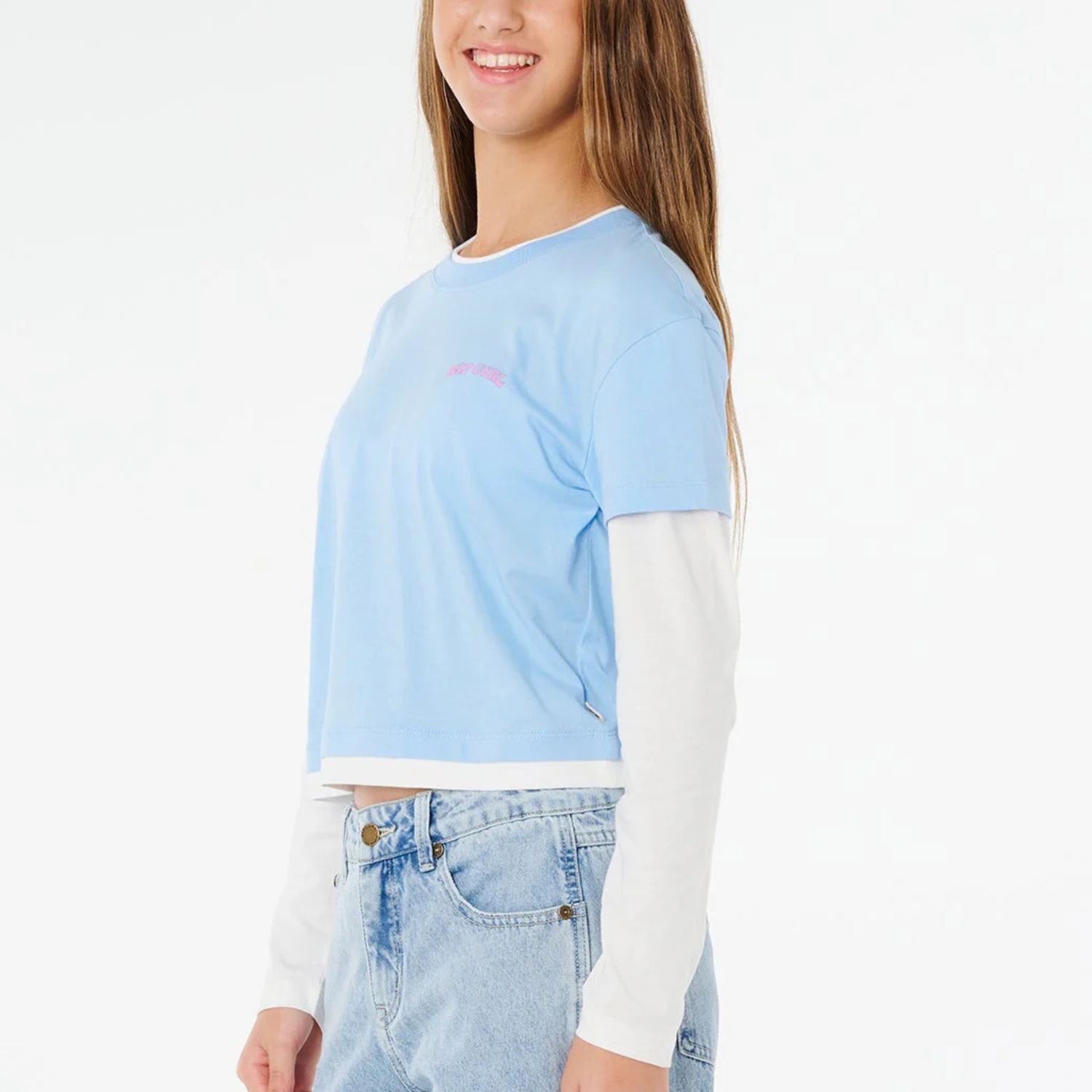 RIPCURL TEEN GIRLS SUNSHINE SQUAD L/S  TEE - SKY BLUE