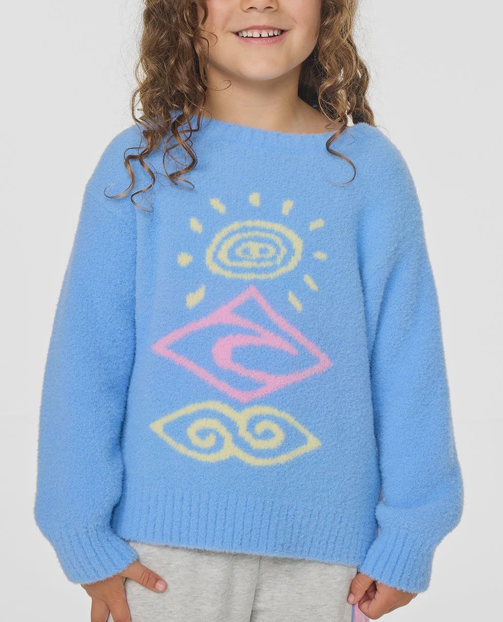RIPCURL TODDLER GIRLS RIDE THE WAVE KNIT - CORNFLOWER BLUE