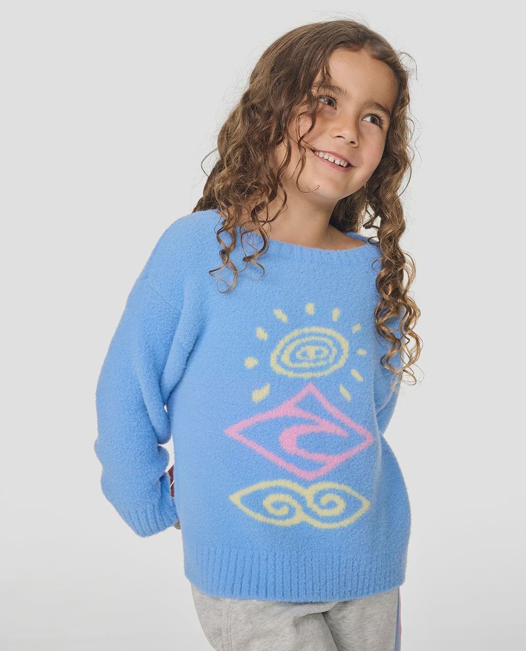 RIPCURL TODDLER GIRLS RIDE THE WAVE KNIT - CORNFLOWER BLUE