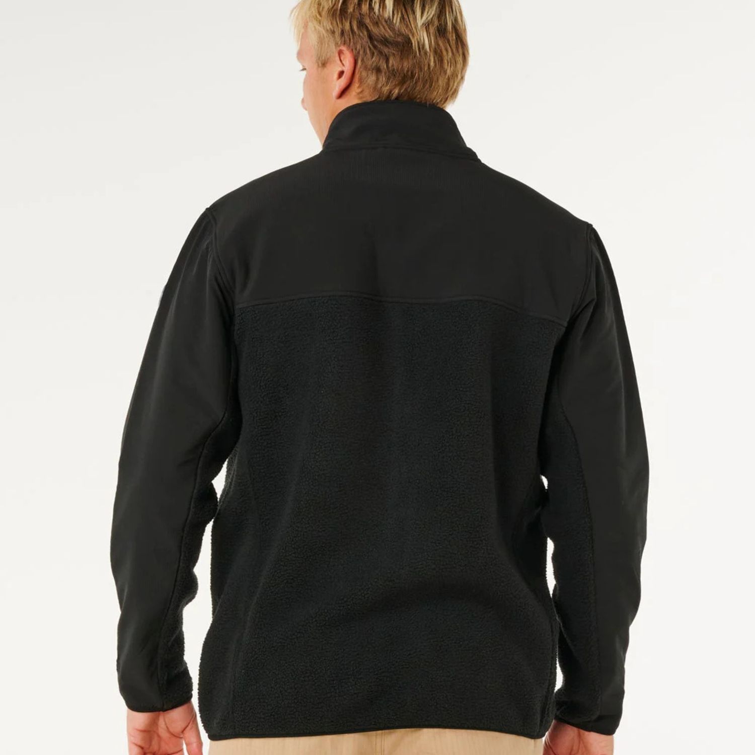 RIPCURL MENS ANTI SERIES SEARCH ZIP CREW JACKET - BLACK