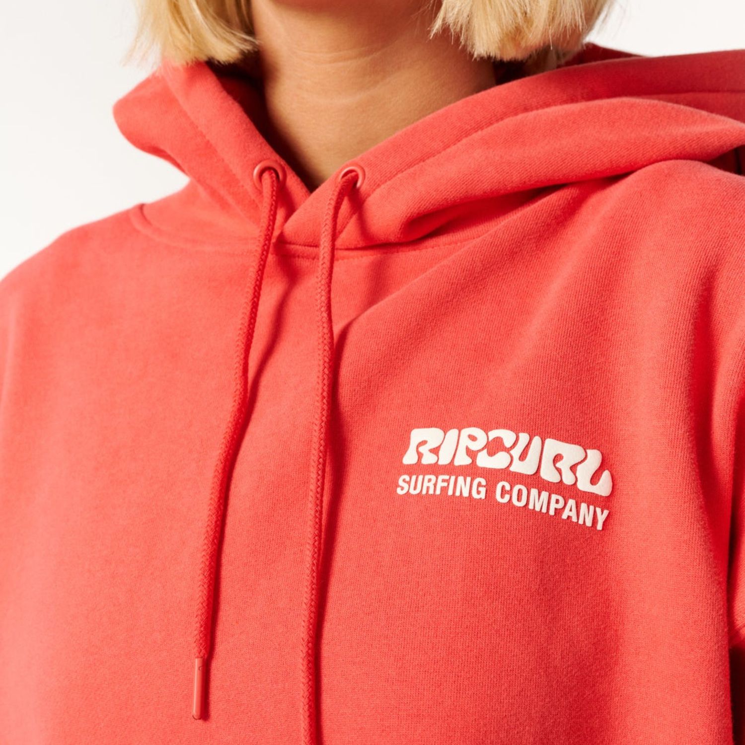 RIPCURL WOMENS SURF PUFF HERITAGE HOOD - DEEP RED
