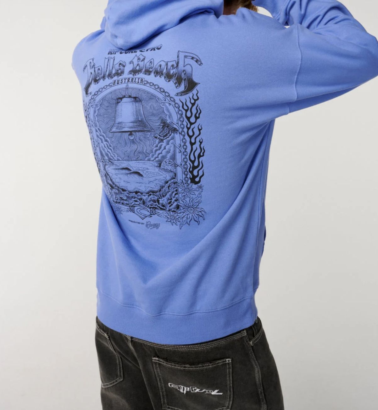 RIPCURL MENS BELLS PRO 26 HOOD - BLUE HAZE