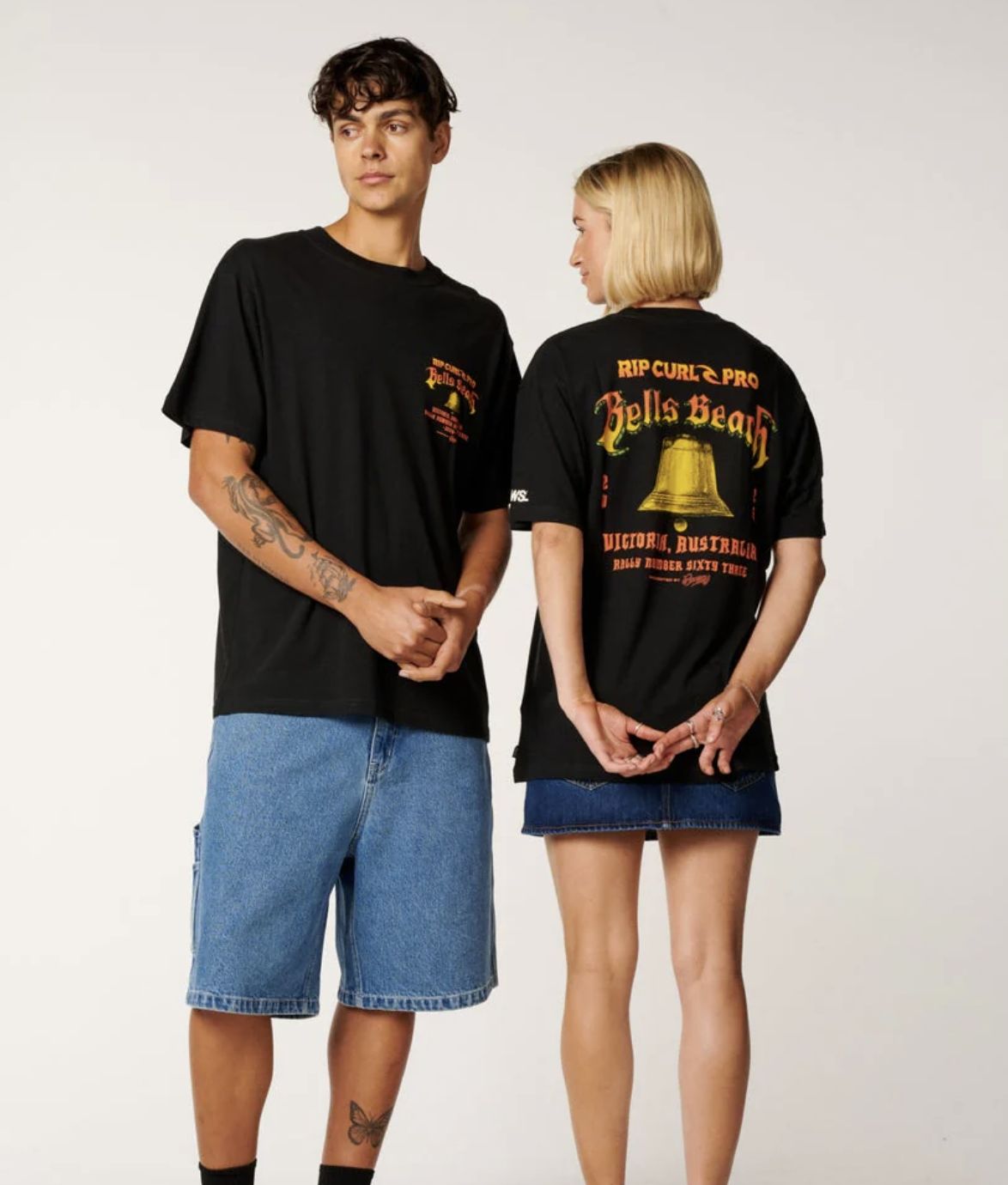 RIPCURL MENS BELLS PRO 26 BELL LOGO S/S TEE - BLACK