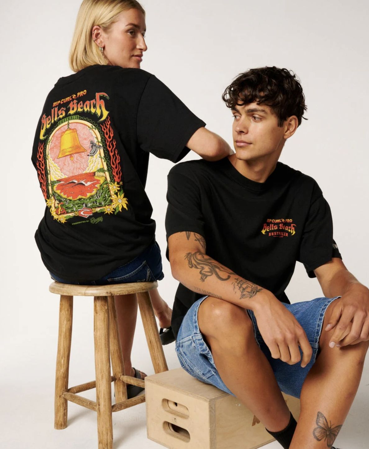 RIPCURL MENS BELLS PRO 26 EVENT S/S TEE - BLACK