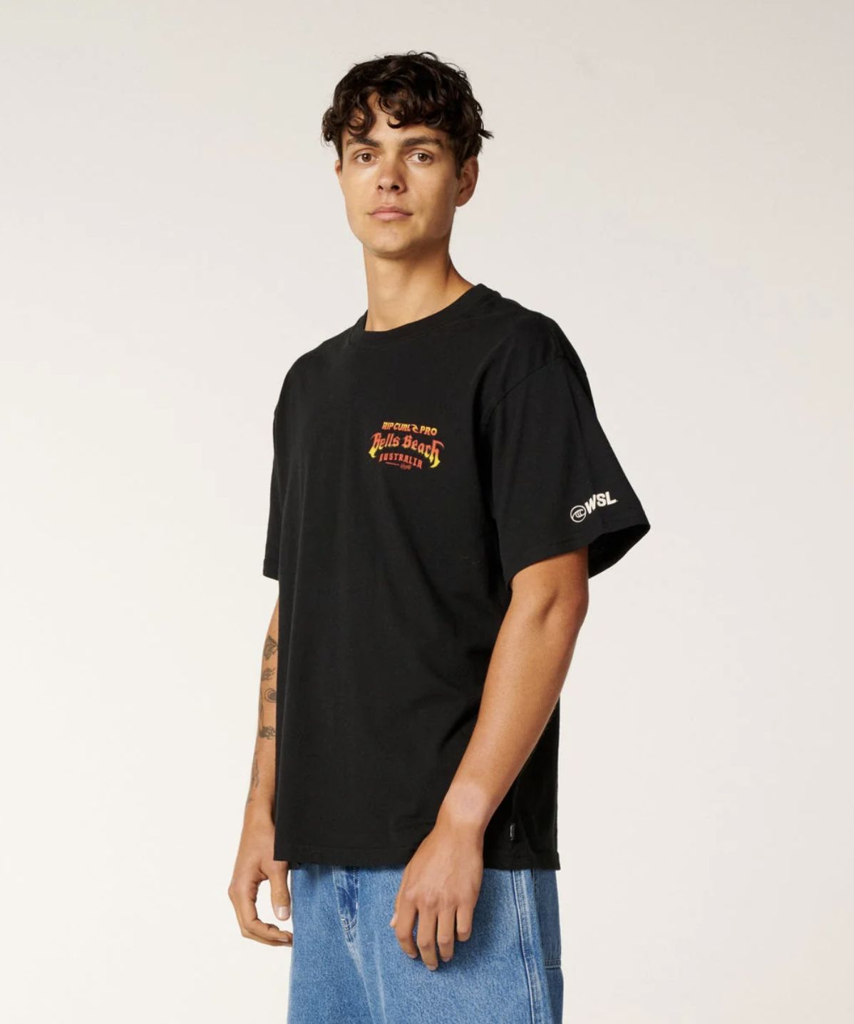 RIPCURL MENS BELLS PRO 26 EVENT S/S TEE - BLACK