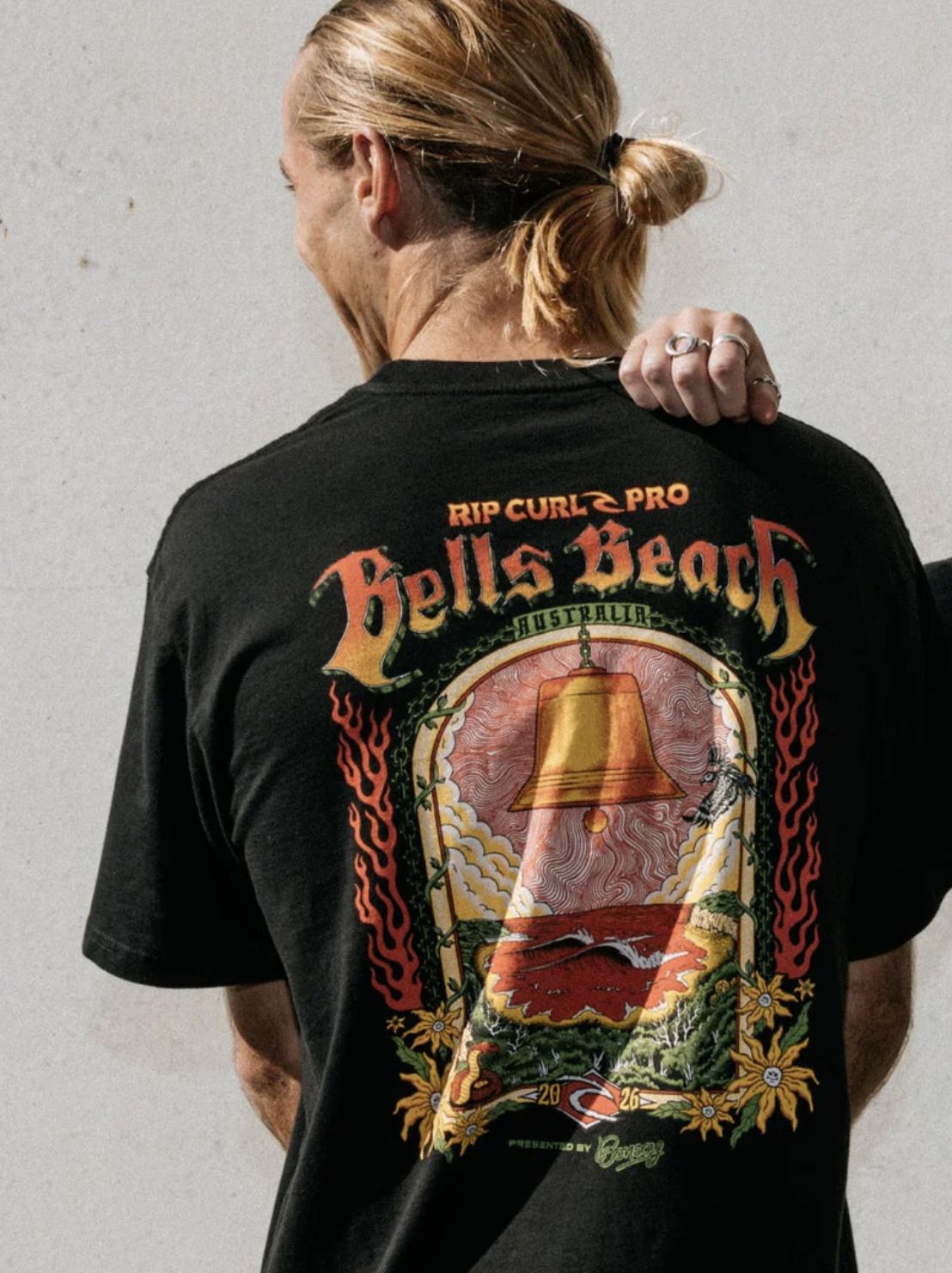 RIPCURL MENS BELLS PRO 26 EVENT S/S TEE - BLACK