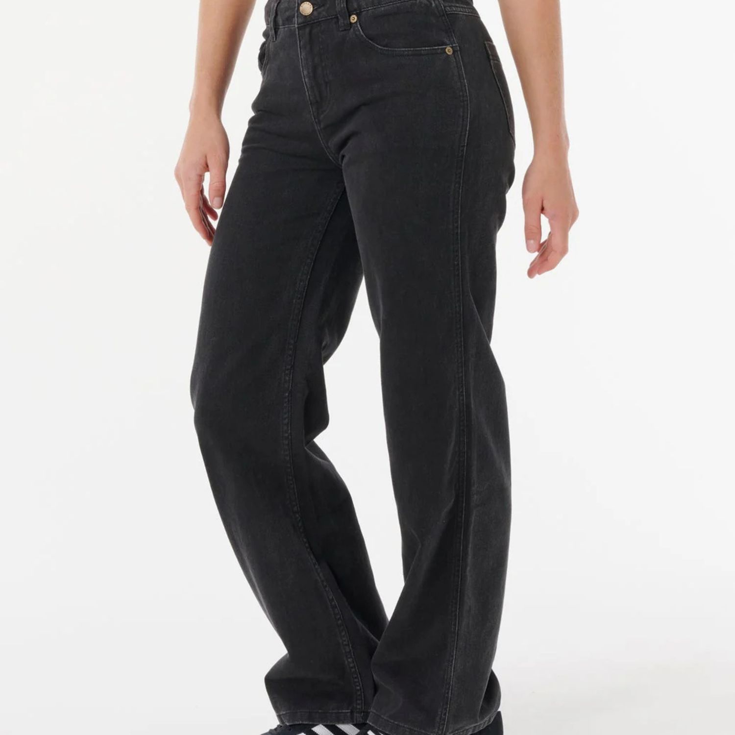 RIPCURL WOMENS AGGIE RELAXED JEANS - BLACK