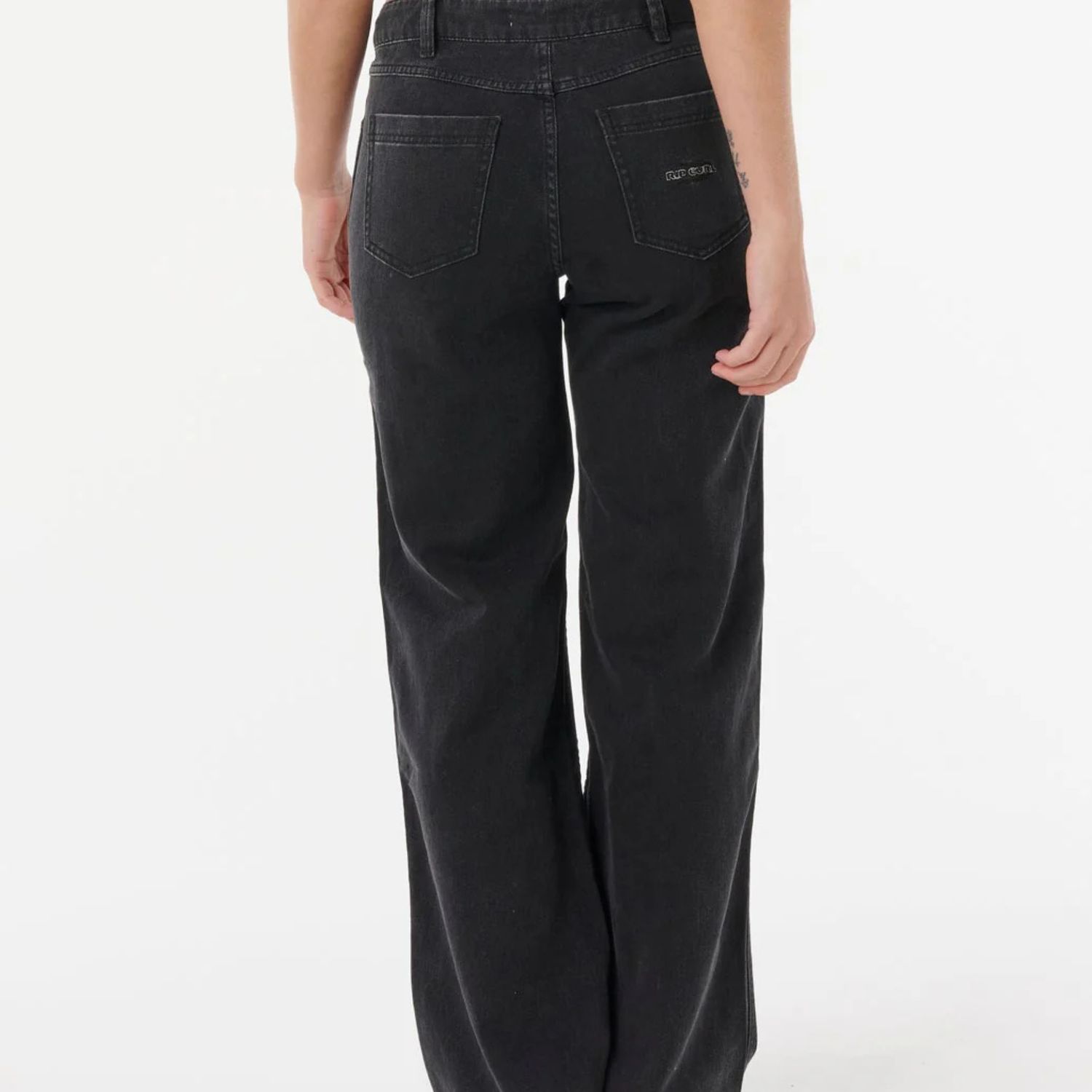 RIPCURL WOMENS AGGIE RELAXED JEANS - BLACK