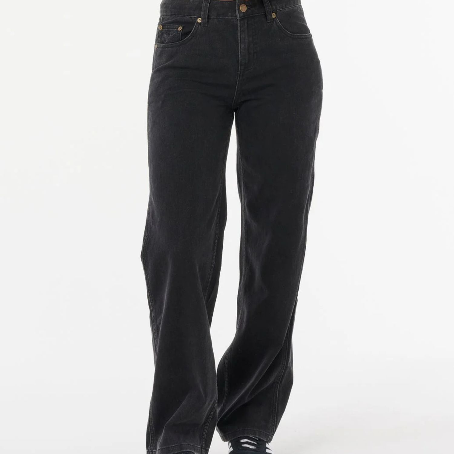 RIPCURL WOMENS AGGIE RELAXED JEANS - BLACK