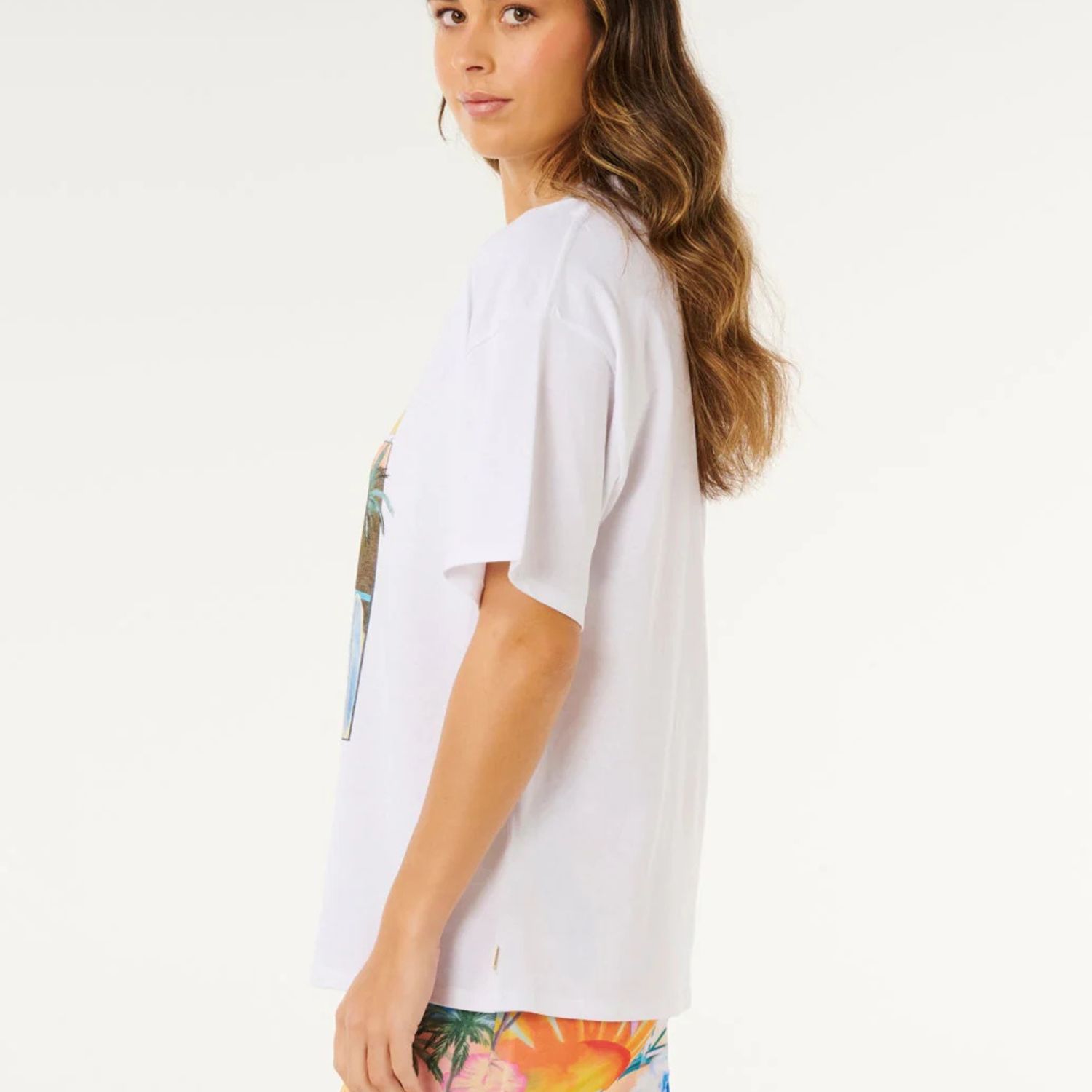 RIPCURL WOMENS HAYLEY O HERITAGE S/S TEE - OPTICAL WHITE