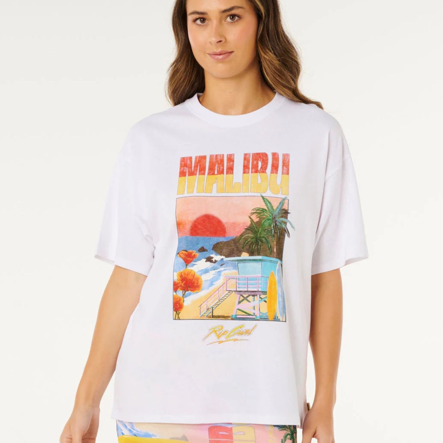 RIPCURL WOMENS HAYLEY O HERITAGE S/S TEE - OPTICAL WHITE