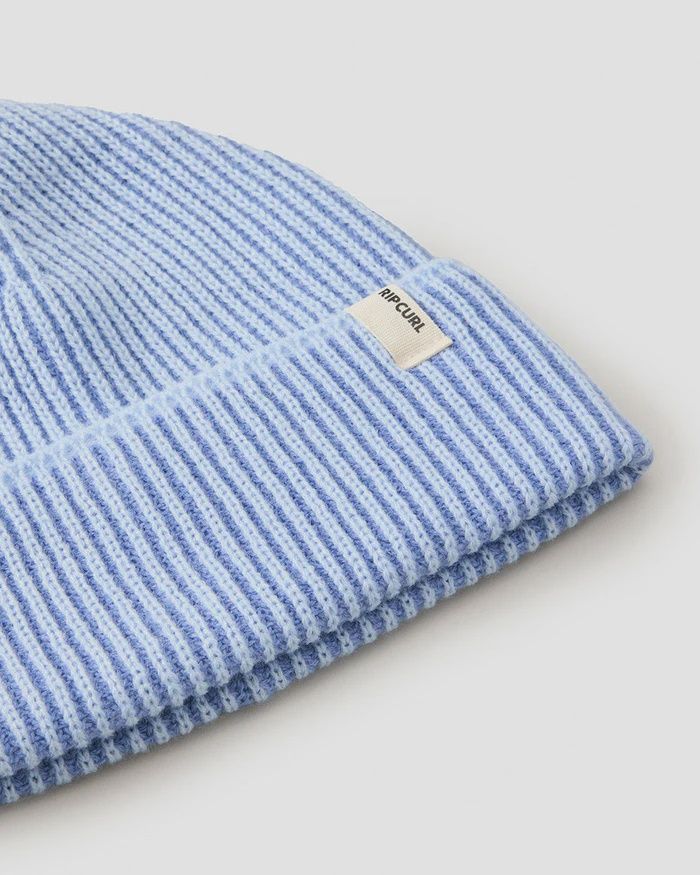 RIPCURL WOMENS 2 TONE RIBBED REG BEANIE - BLUE