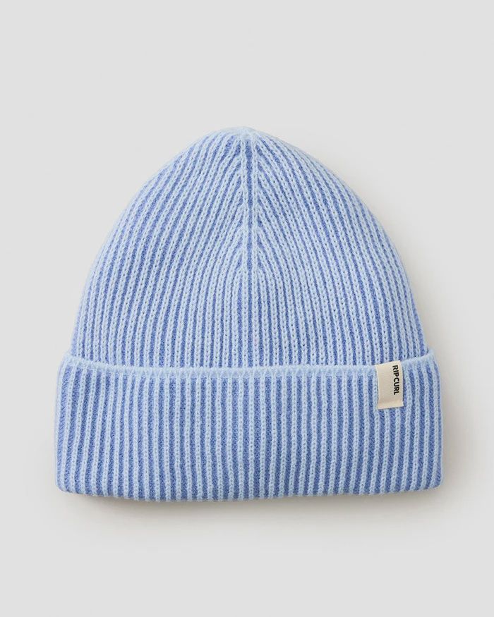 RIPCURL WOMENS 2 TONE RIBBED REG BEANIE - BLUE
