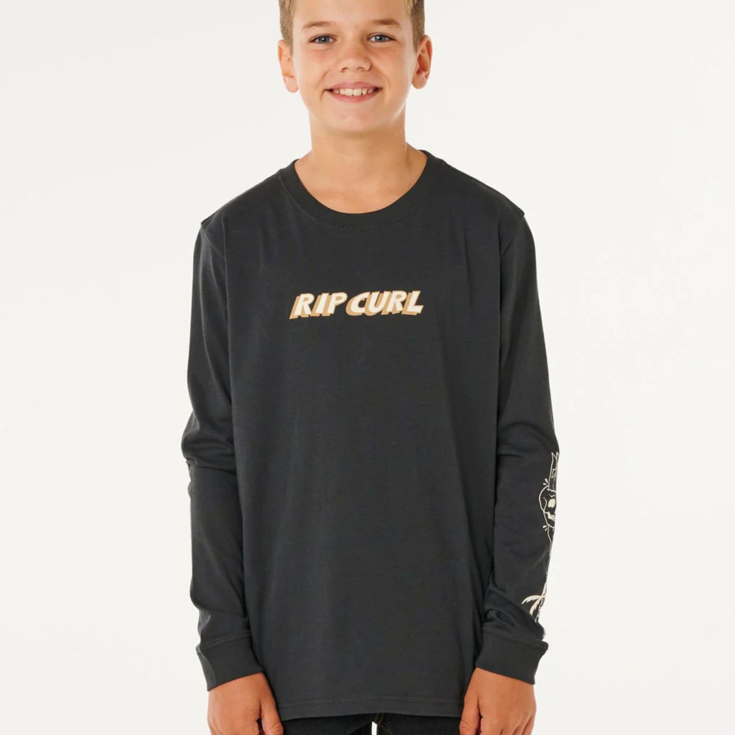 RIPCURL TEEN BOYS ETERNAL SHRED LS TEE - WASHED BLACK