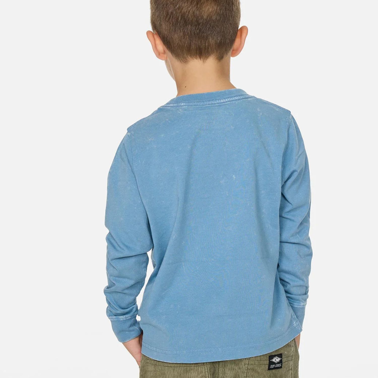 RIPCURL TODDLER BOYS RIDE THE WAVE LS TEE - FADED DENIM