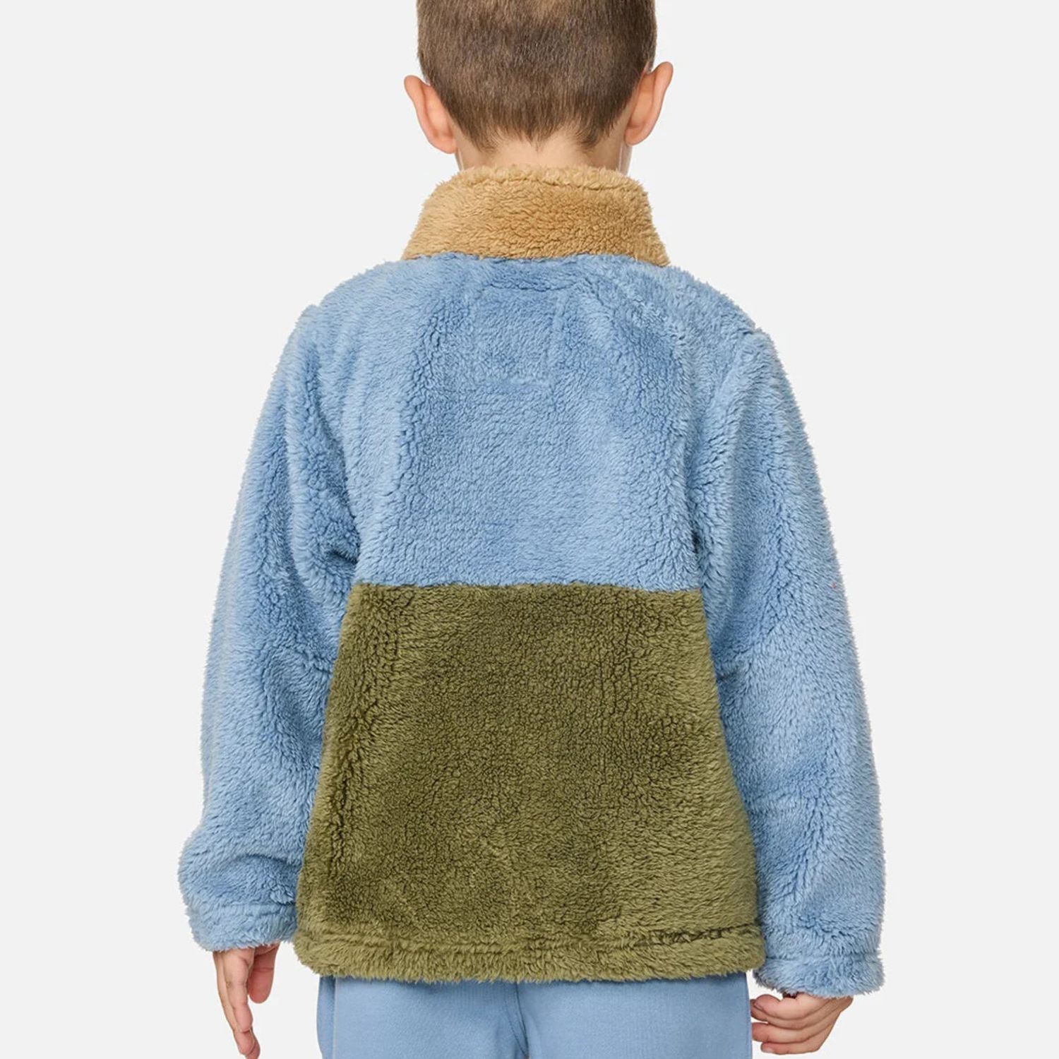 RIPCURL TODDLER BOYS BLOCK PARTY POLAR FLEECE JACKET - FADED DENIM