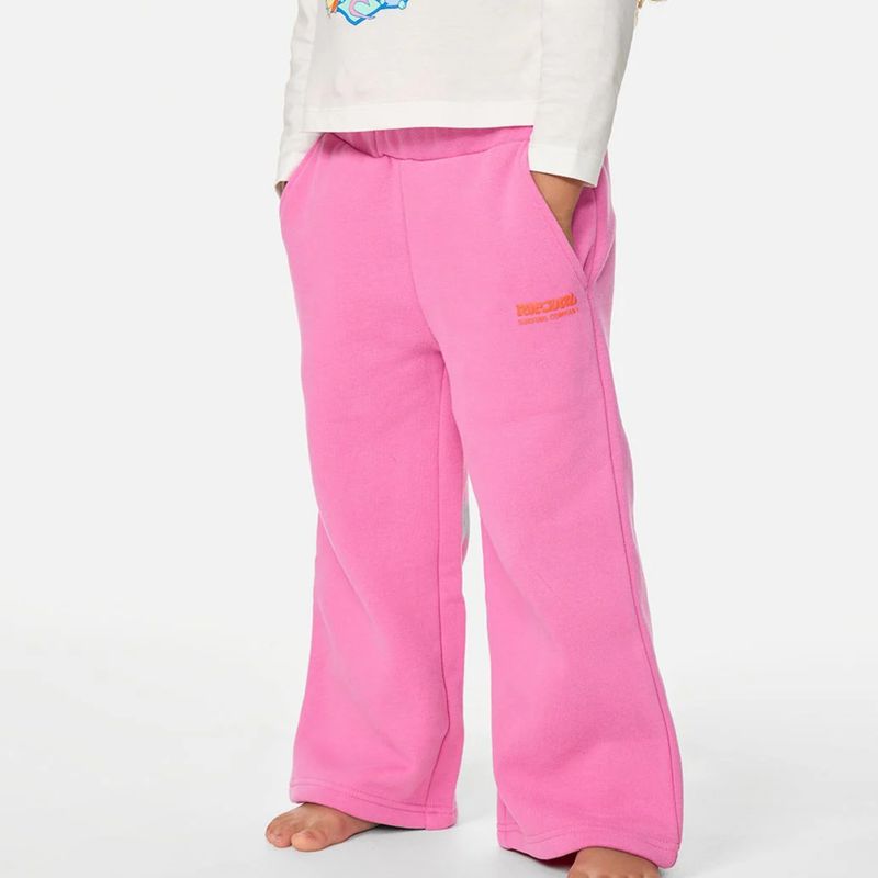 RIPCURL TODDLER GIRLS SURF PUFF WIDE LEG TRACK PANT - HOT PINK