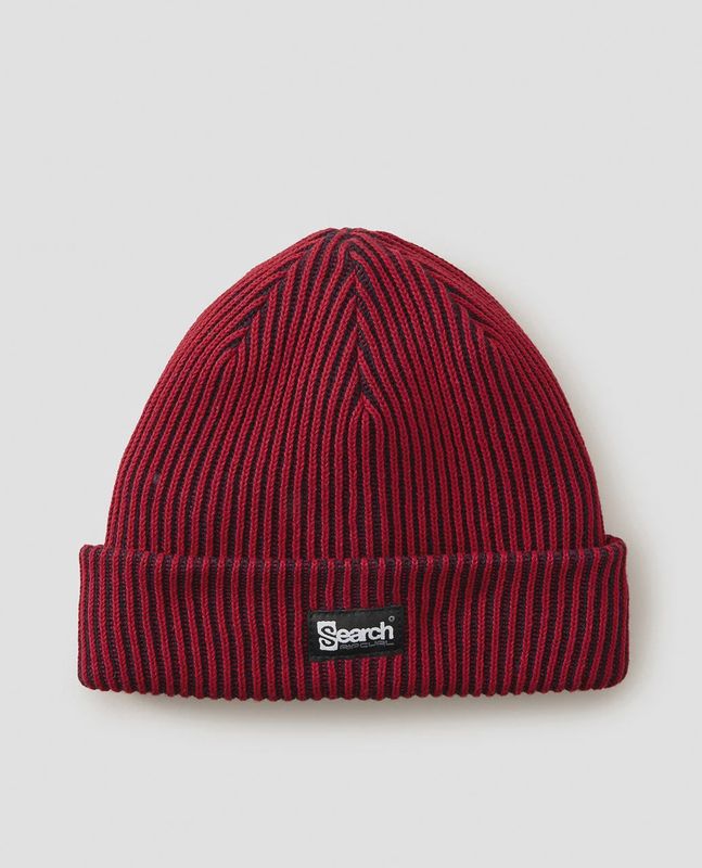 RIPCURL MENS SEARCH CHUNKY REG BEANIE - BLACK RED