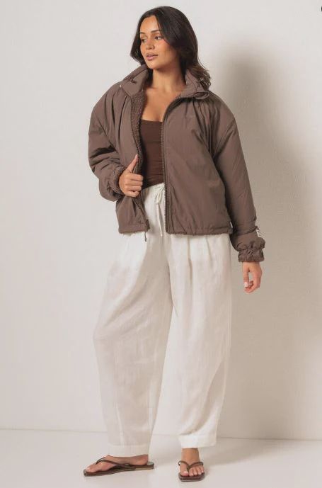 RIPCURL WOMENS ANTI-SERIES POLAR FLEECE JACKET - BROWN