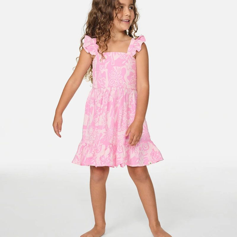 RIPCURL TODDLER GIRLS SURF MAGIC WOVEN DRESS - BEGONIA PINK