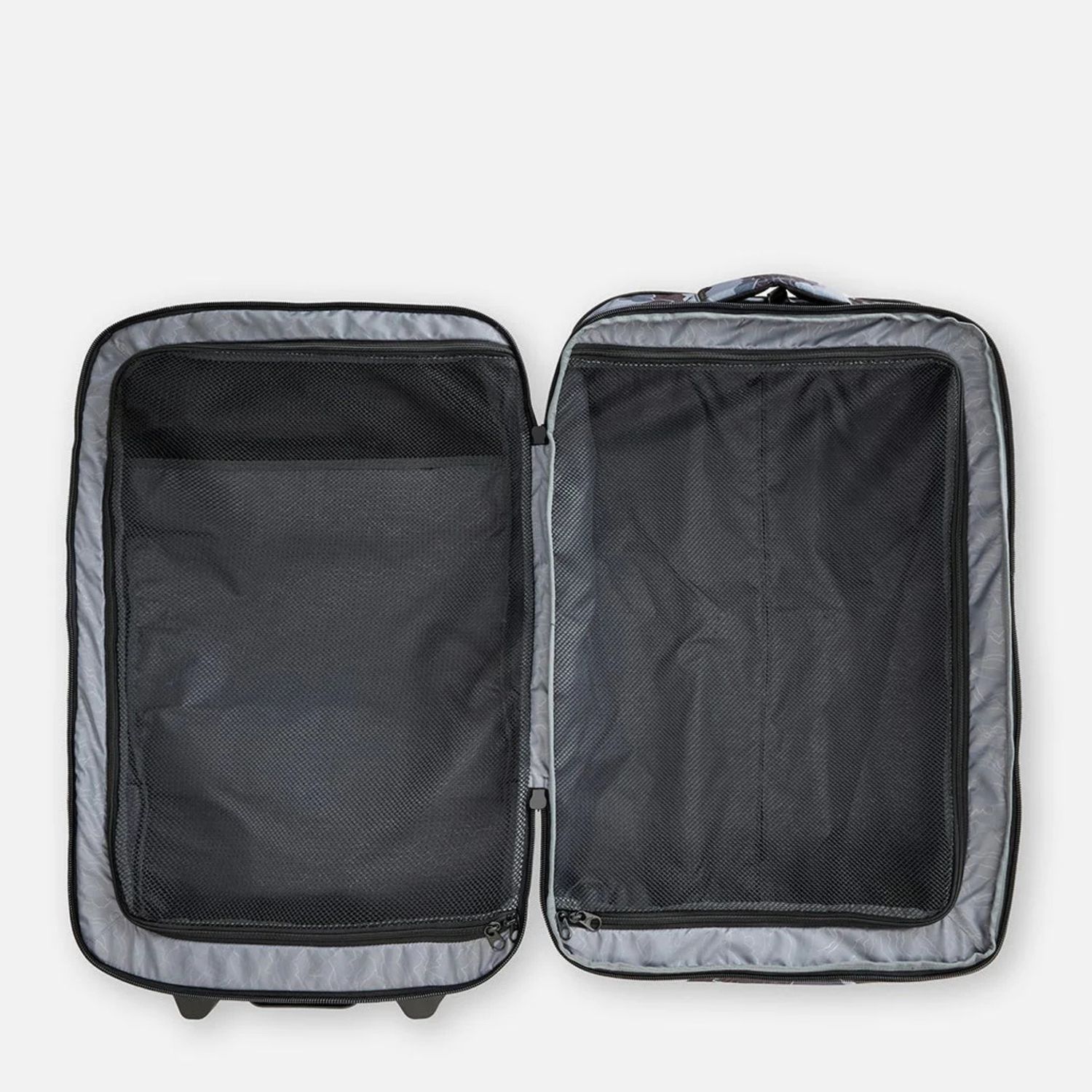 RIPCURL MENS F-LIGHT GLOBAL 100L SEARCH CAMO TRAVEL BAG - BLACK/GREY